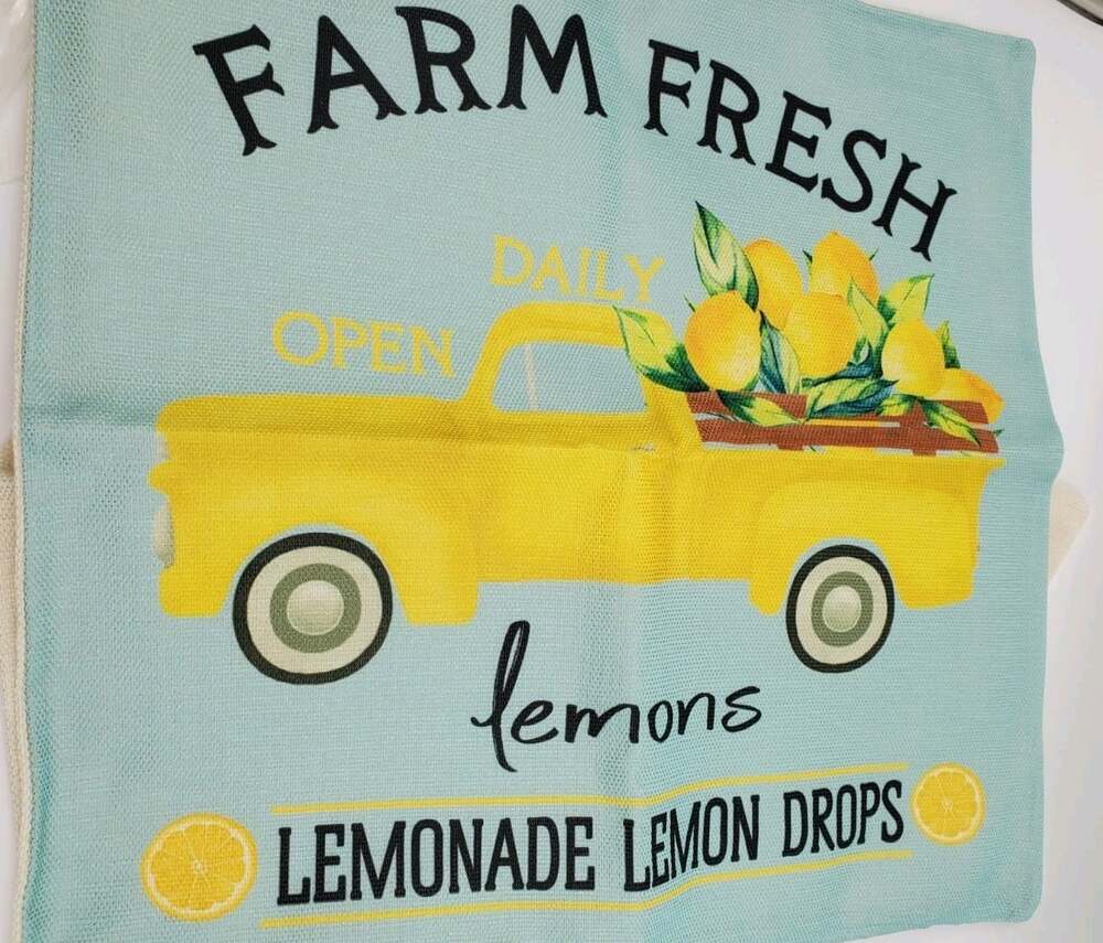 4× Lemon Themed Throw Pillow Case Cover Summer Decorative Home Decor NEW